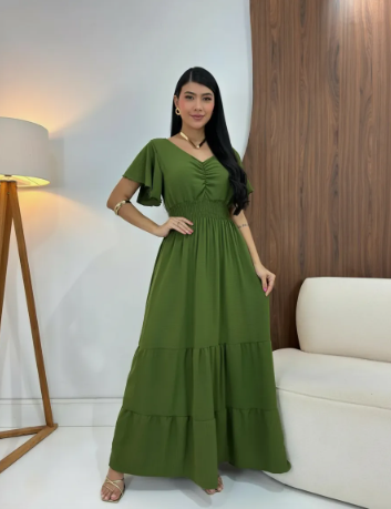 Cód. 27 - Vestido Longo Feminino De Manguinhas Multiuso De Luxo