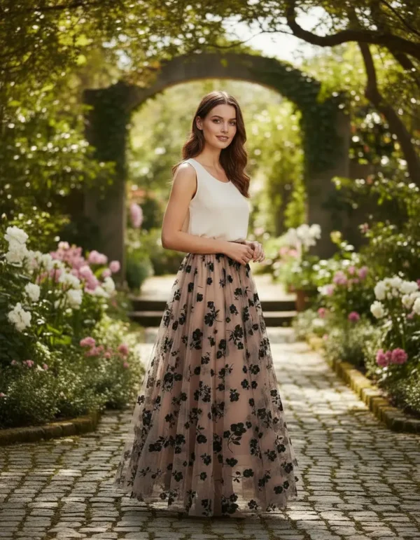 Cód. 1372 - Saia Dupla Face Fina De Tule Para Moda Primavera / Verão