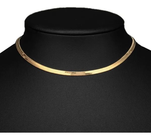 Cód. 325 - Gargantilha Choker  Colar Feminino Fita Laminada Banhada 4mm