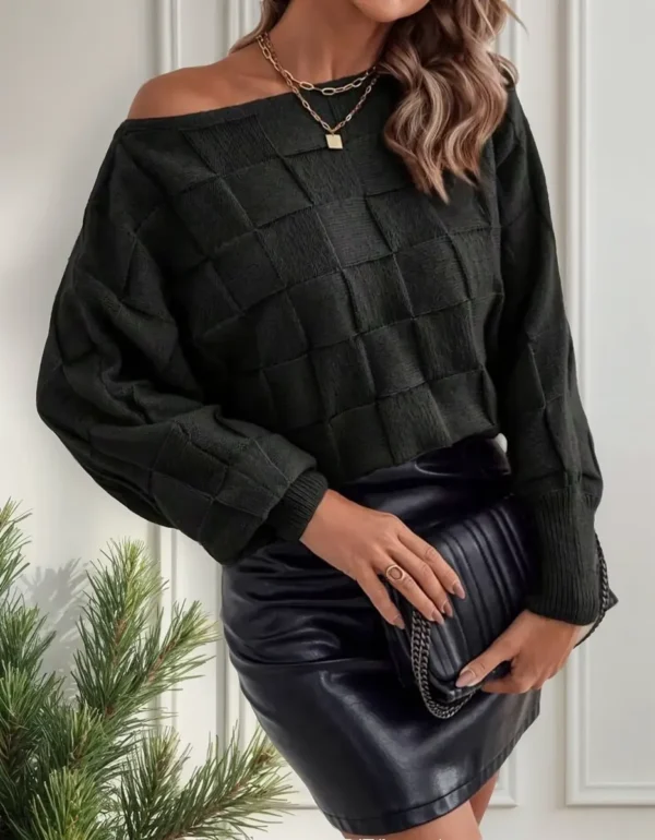 Cód. 1245 - Blusa De Frio Suéter Tricot Manga Morcego Moda Inverno
