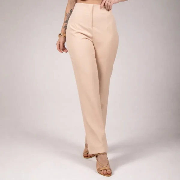 Cód. 417 - Calça Feminina Alfaiataria Reta Social Cintura Alta Elegante