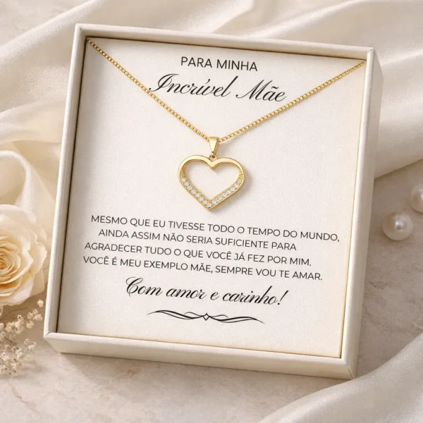 Cód. 1032 - Presente Colar Dia Das Mães Aniversário Coração Carta Lorize