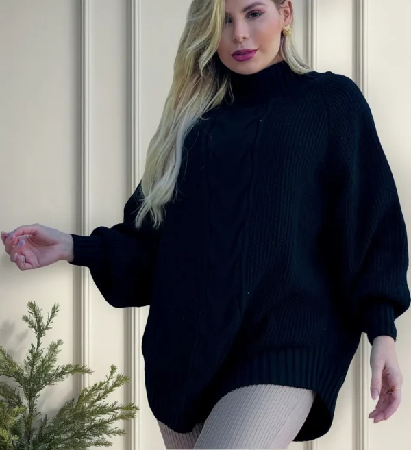 Cód. 1240 - Tricô Blusa Simone Outono Inverno Pala Gaúcha Feminino