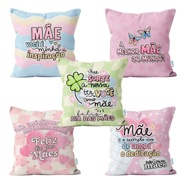 Cód. 956 - Kit Almofada Dia Das Mães 10 Mini Almofadas Presente Cor Kit8-Mae10un