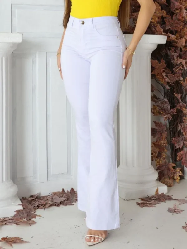 Cód. 408 - Calça Jeans Feminina Flare Cintura Alta Levanta Bumbum 03