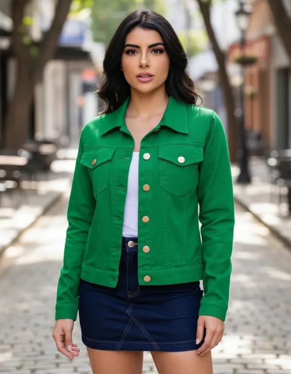 Cód. 682 - Jaqueta Jeans Moda Feminina Blusa Desfiada Tik Tok