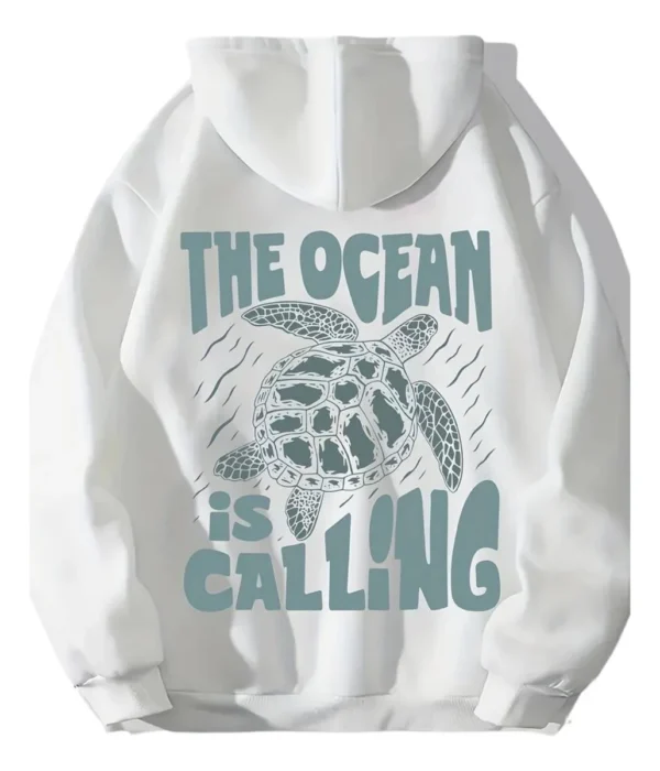 Cód. 536 - Moletom Canguru Unissex Oceano Estampado Tartarugas Cores