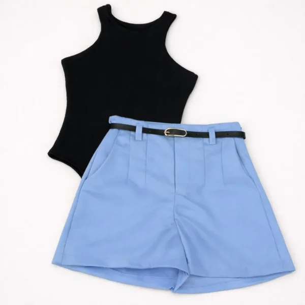 Cód. 1319 - Conjunto Feminino Body Regata + Short Alfaiataria Premium
