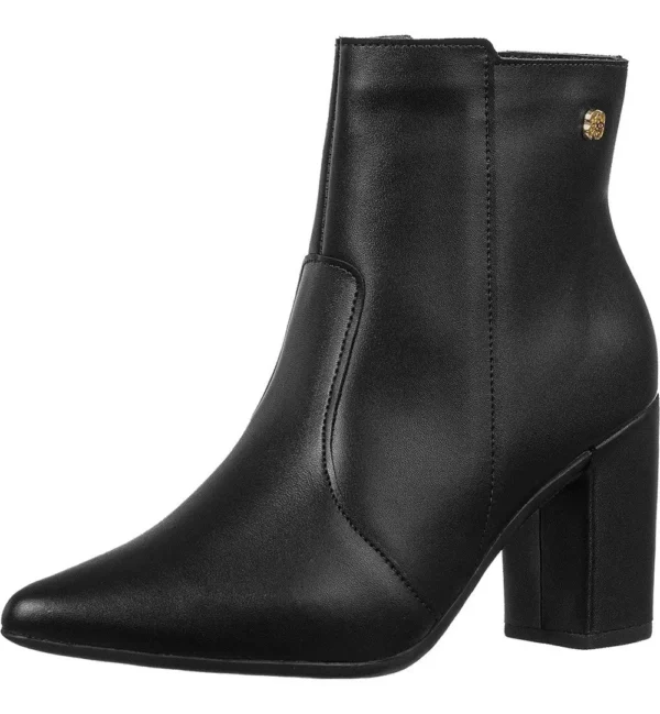 Cód. 229 - Bota Bico Fino Coturno Feminino Cano Curto Salto Confortável