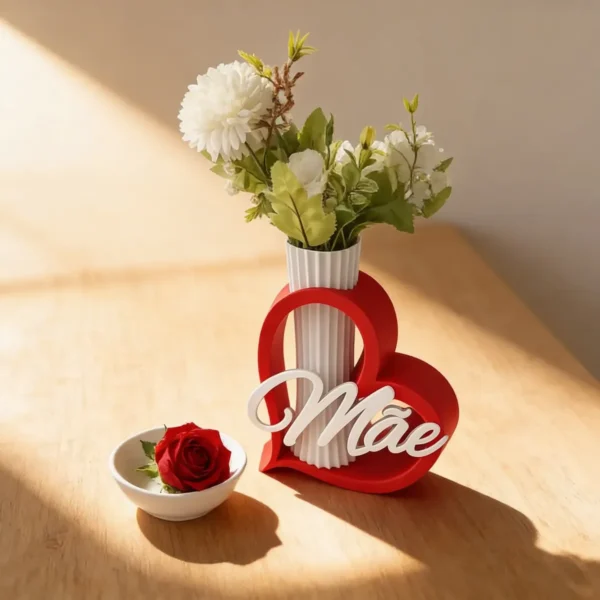 Cód. 994 - Kit Decorativo Vaso Letreiro Mãe Dia Das Mães Luxo Moderno