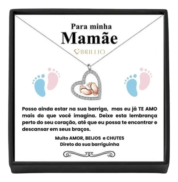 Cód. 971 - Presente Para Grávida Mamãe Gestante Colar Pezinho E Cartão