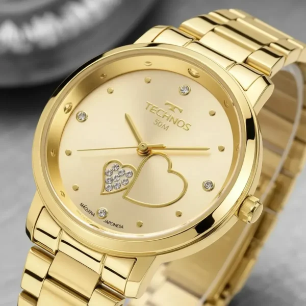 Cód. 860 - Relógio Technos Feminino Trend Dourado - 2036nas/1x Bisel Champagne
