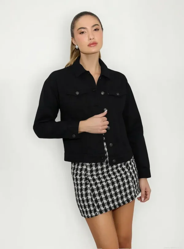 Cód. 1221 - Jaqueta Fem Retro Dz9223 Denim Zero
