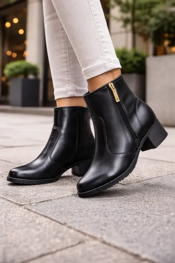Cód. 146 - Bota Feminina Cano Curto Montaria Salto Grosso Moleca 5346 -