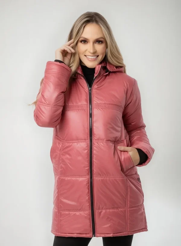 Cód. 740 - Casaco Feminino Jaqueta Inverno Europeu Frio Impermeável