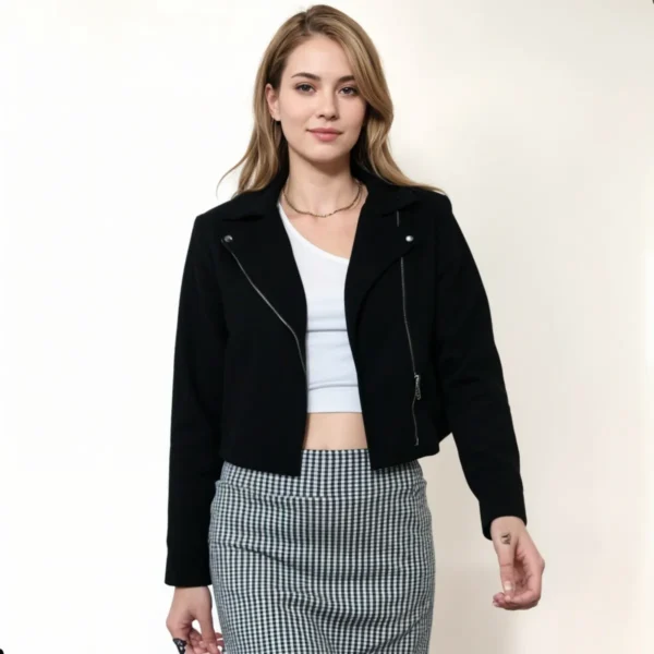 Cód. 601 - Casaco Feminino Jaqueta Curta Suede Inverno Moda Versátil