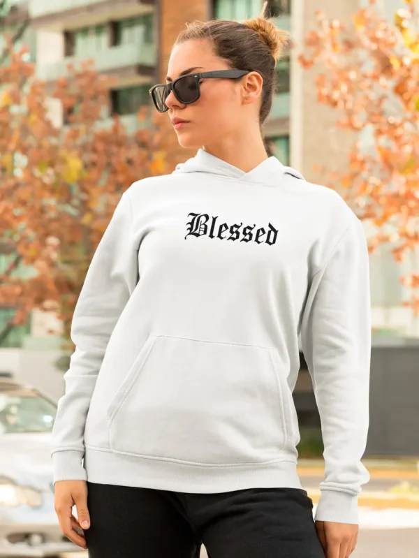 Cód. 539 - Moletom Algodão Streetwear Blessed Blusa De Frio Canguru