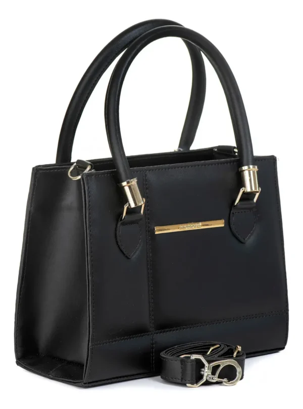 Cód. 156 - Bolsa Feminina Média Transversal Quadrada De Ombro E De Mão Cor Preto