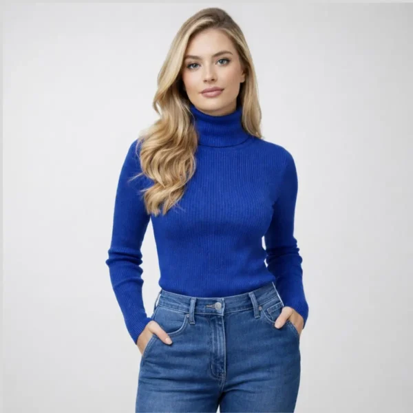 Cód. 1247 - Cacharrel Blusa Trico Lã Feminina Canelada Inverno Promoção