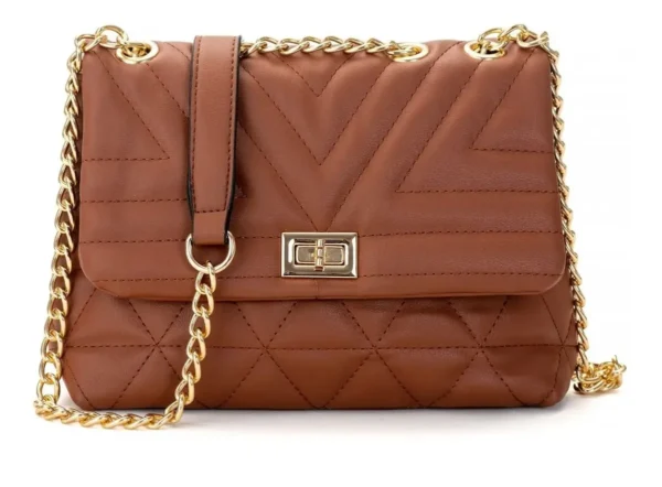 Cód. 184 - Bolsa Feminina Transversal Pequena Bordada Alça De Corrente