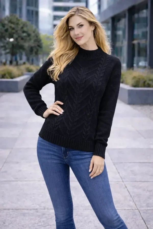 Cód. 1226 - Blusa De Frio Feminina Manga Longa Tricô Modal Inverno Lã