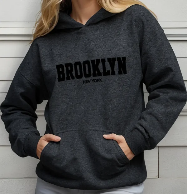 Cód. 1540 - Moletom Estampado Feminino Brooklyn Canguru Blusa De Frio
