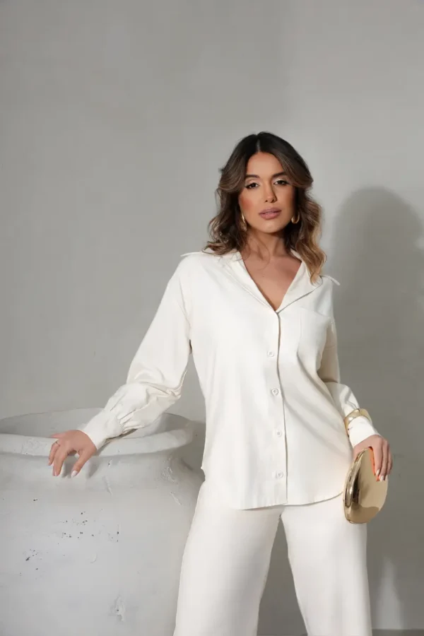 Cód. 1331 - Conjunto Social Elegante Camisa E Calça Pantalona 08