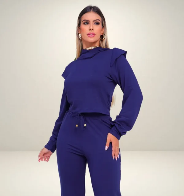 Cód. 1511 - Conjunto Moletinho Básico Confortável Inverno Frio Feminino