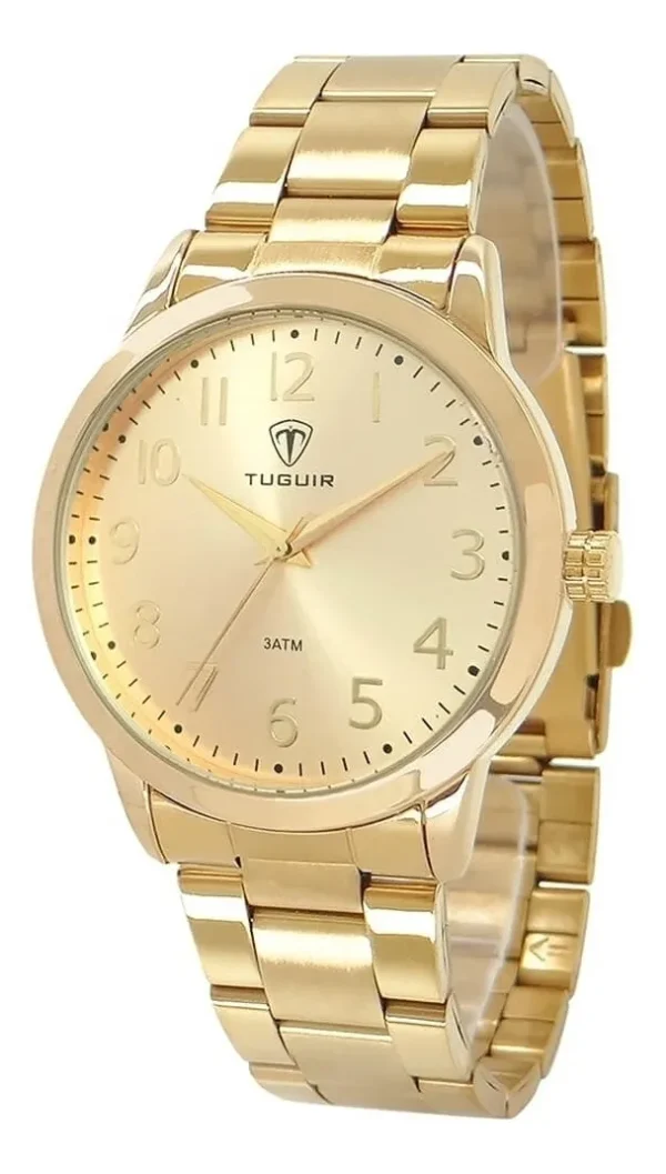 Cód. 901 - Kit Relógio Feminino Tuguir Analógico Tg116 - Dourado