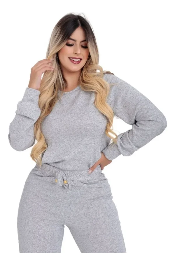 Cód. 1293 - Conjunto Feminino  De Frio 2 Peças Moderno Confortável