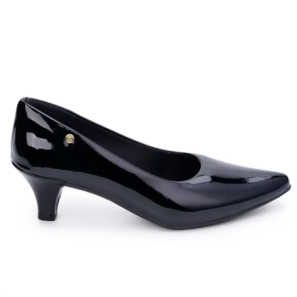Cód. 149 - Scarpin Feminino Salto Baixo Verniz Bico Fino Elegante Moda