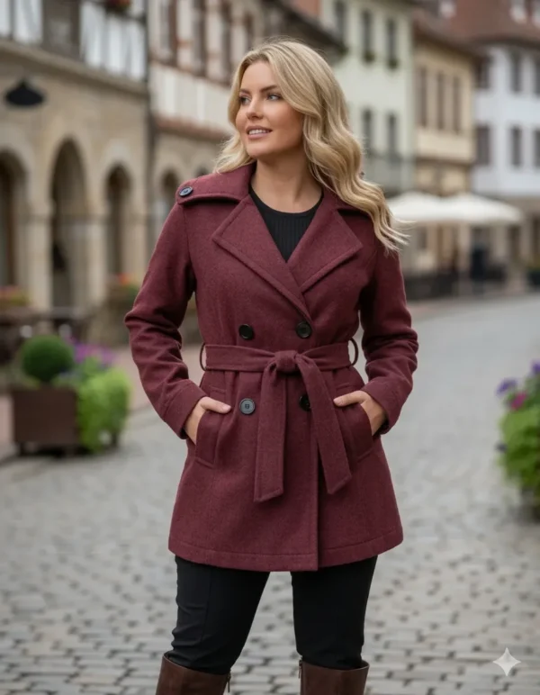Cód. 645 - Casaco Feminino De Lã Batida Inverno Forrado Térmico Frio