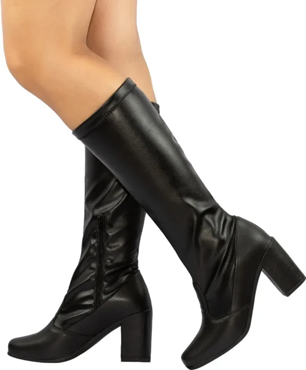Cód. 275 - Bota Feminina Cano Longo Stretch Salto Alto Grosso Montaria