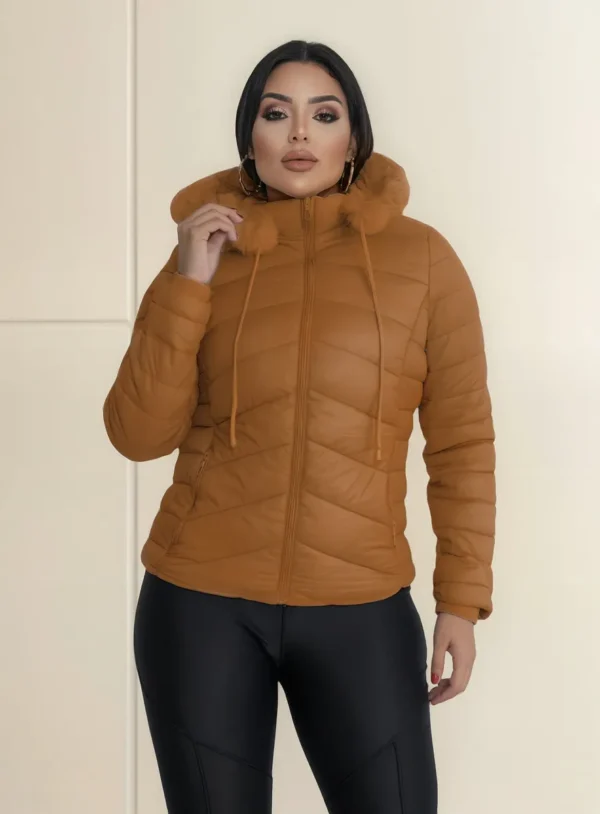 Cód. 1512 - Jaqueta Blusa Feminina Puffer Forrada Impermeável Inverno