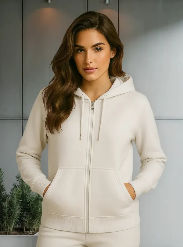 Cód. 489 - Blusa Moletom  Feminino Casaco Com Capuz Jaqueta Aberta