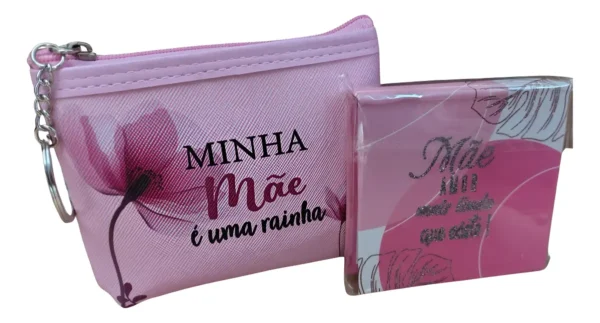 Cód. 1035 - Lembrancinha Kit Porta Niquel E Bloco Anotação Tema Mãe
