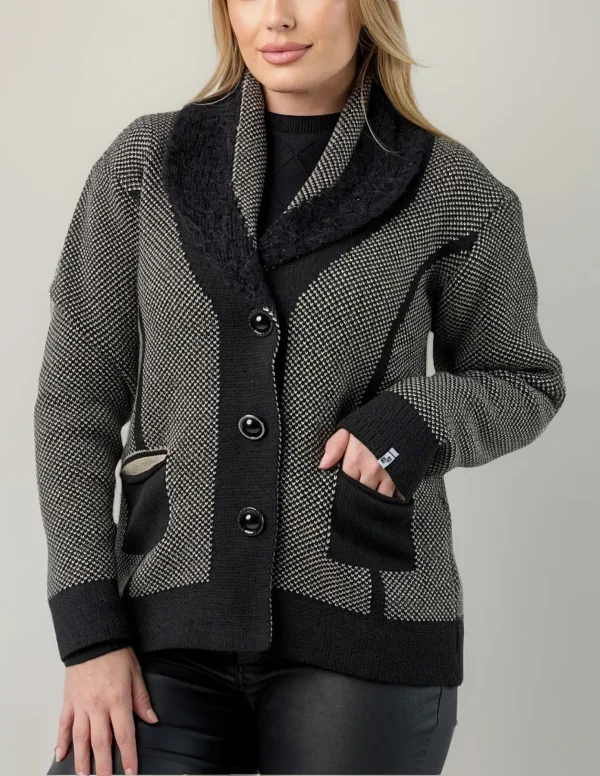 Cód. 626 - Cardigan Feminino Inverno Casaco Bolso Tricot Botão 20280