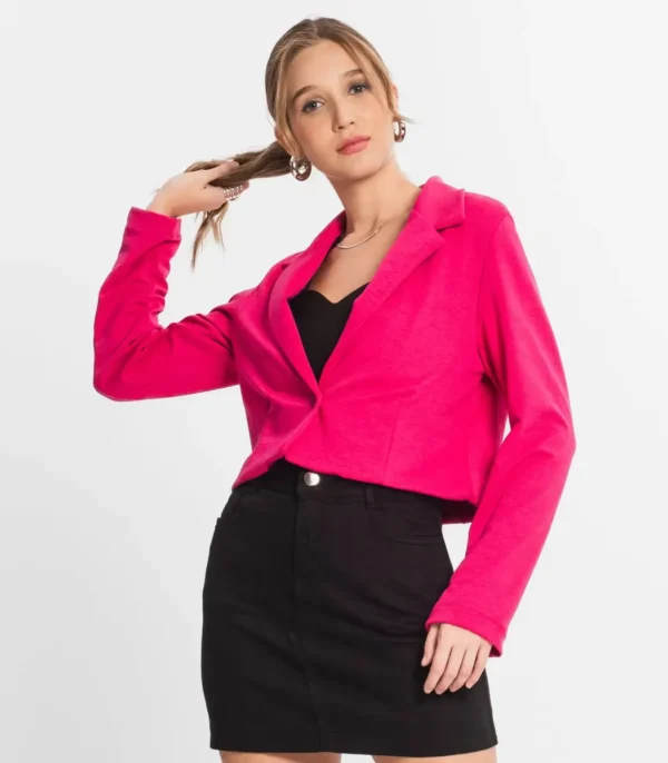 Cód. 648 - Blazer Cropped Feminino Endless Rosa