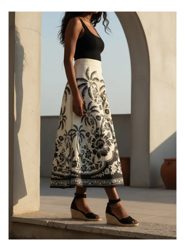 Cód. 1476 - Saia Farm Cropped Estampada Lançamento Entrega Imediata