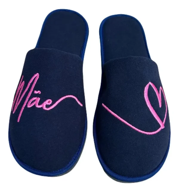 Cód. 1041 - 1 Par Pantufa Presente Estiloso Dia Das Mães Mãe Coração