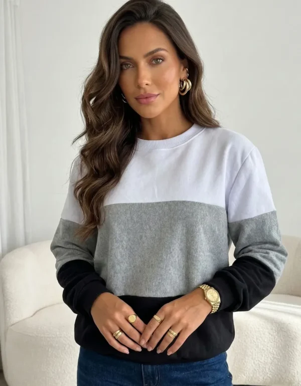 Cód. 1502 - Moletom Feminino Com Capuz Estiloso Blusa Peluciada Frio