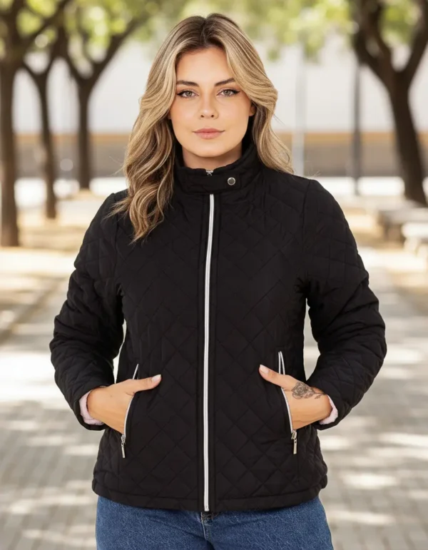 Cód. 731 - Jaqueta Forrada Pelúcia Nylon Matelado Blusa Feminina Quente