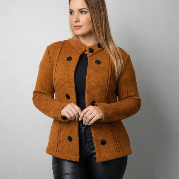 Cód. 564 - Casaco Feminino Inverno Tricot Lã Botões Cardigan Frio 20178