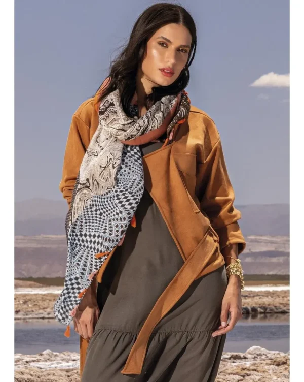 Cód. 565 - Casaco Feminino Em Malha Suede Quintess Marrom