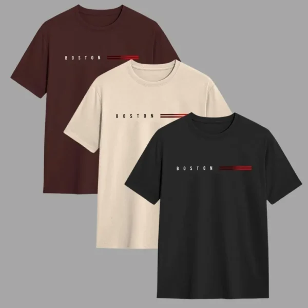 Cód. 433 - Kit 3 Camisetas Unissex 100% Algodão Gola Redonda Fio 30.1