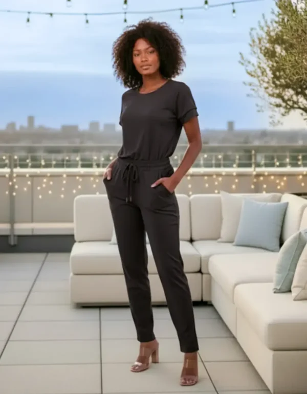 Cód. 1328 - Conjunto Casual Calça E Blusa Tecido Duna Elegante Moda Luxo