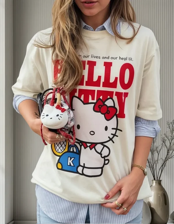 Cód. 481 - T-shirt Camiseta Blusa Estampa Moda Hello Kitty Tendência