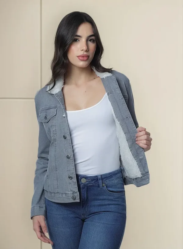 Cód. 1224 - Jaqueta Fem Wrangler Forrada Wf7051 Cinza