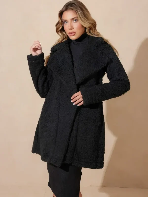Cód. 1208 - Sobretudo Casado Pelo Sherpa Teddy Feminino Elegante Feminin