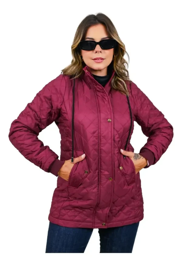 Cód. 1151 - Parka Forrada Feminina Puffer Bobojaco Com Pelo Pelúcia